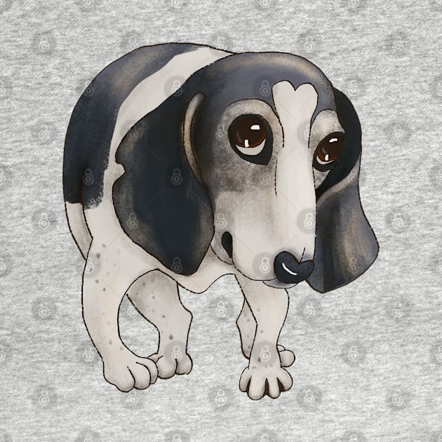 Cute dog with big eyes. Hound puppy. by kacia